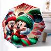 1pc Sturdy 8-Bone Auto Umbrella, Black And White Mickey Pattern Umbrella, Digital Printed, Foldable Umbrella for On-the-Go Outdoor Use
