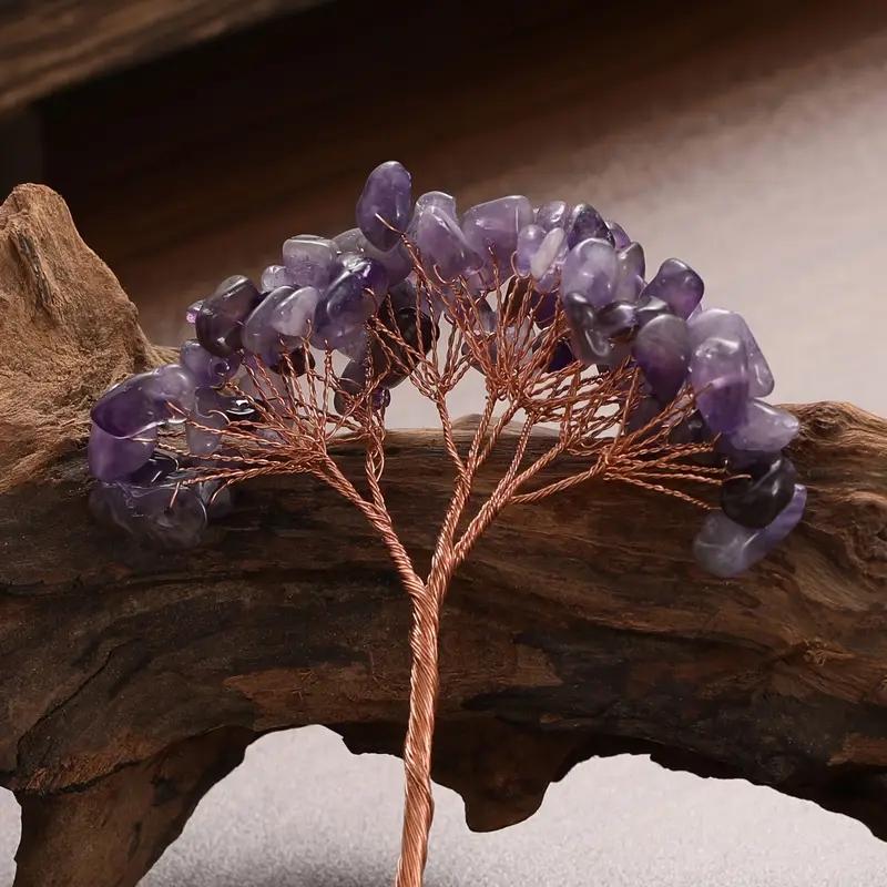 

1 шт. дерево богатства из натурального камня, дерево жизни, цветок, полуфабрикат для самостоятельной сборки, подходит для украшения дома в офисе, гостиной random 1pcs аметист