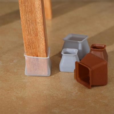 Square Silicone Home Decor Floor Protectors Feet Pads Furniture Legs Protectors Table Feet Cover Chair Leg Caps