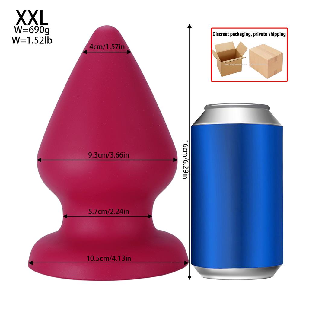 Wearable Soft S-XXXL Hge Anal Plug Silicone Anal Dildo Suction Cup Big Butt Plug Anal Dilator 18+ Adult Anal Sex Toys for Women Men Anus Masturbator
