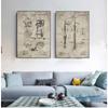 Vintage Fishing Patent Canvas Poster Fishing Tackle Equipment Painting Prints Angling Design Picture Retro Wall Art Decoration