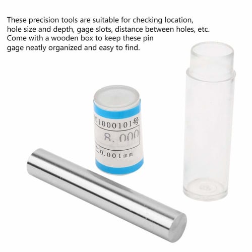 AMONIDA Pin Gauge Set, Durable 50-Piece 7.51-8mm Plug Pin Gauge Set with 0.001mm Tolerance, Bearing Steel Precision Tool for Electronic Boards, Circui