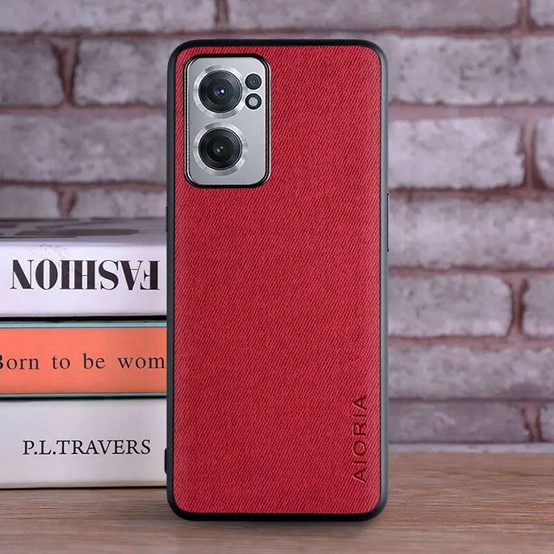 Case for OnePlus Nord CE 2 CE2 5G Coque Luxury Textile Leather Skin Soft TPU Hard Phone Cover Funda for Oneplus Nord Ce 2 Case