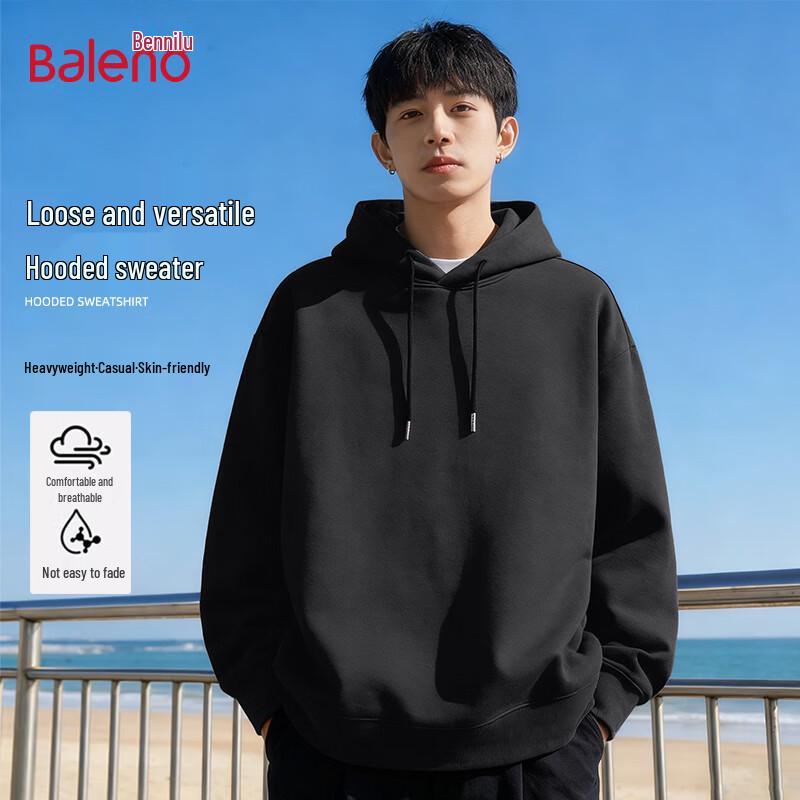 Baleno Men's Solid Color Hooded Oversize Sweatshirt