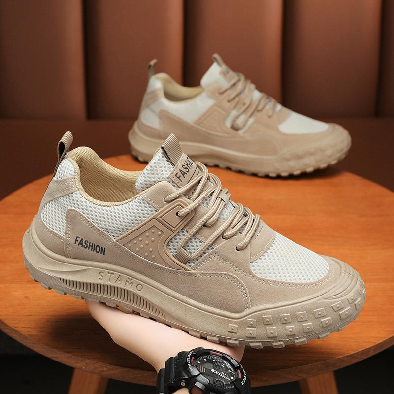 

Мужские кроссовки для ходьбы Дышащие кроссовки на шнуровке Удобная спортивная обувь Нескользящие износостойкие Мужские кроссовки на платформе Повседневные кроссовки 44 хаки