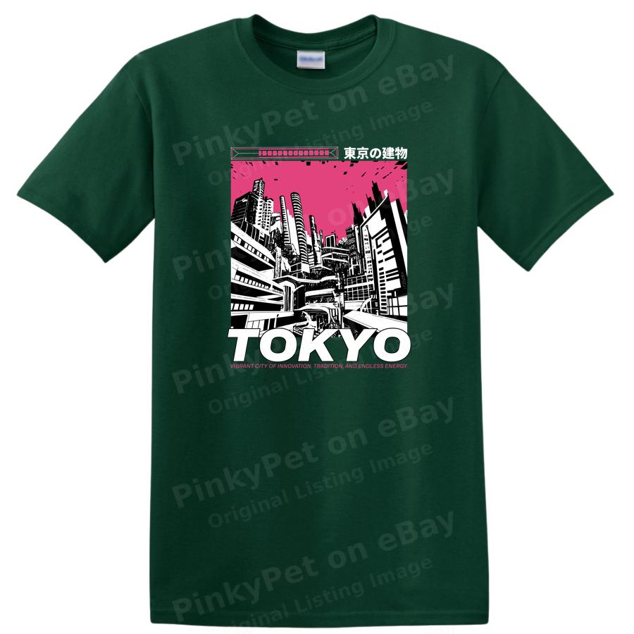 Tokyo Cityscape Graphic Art T Shirt Urban Skyline Print Tee Retro Style