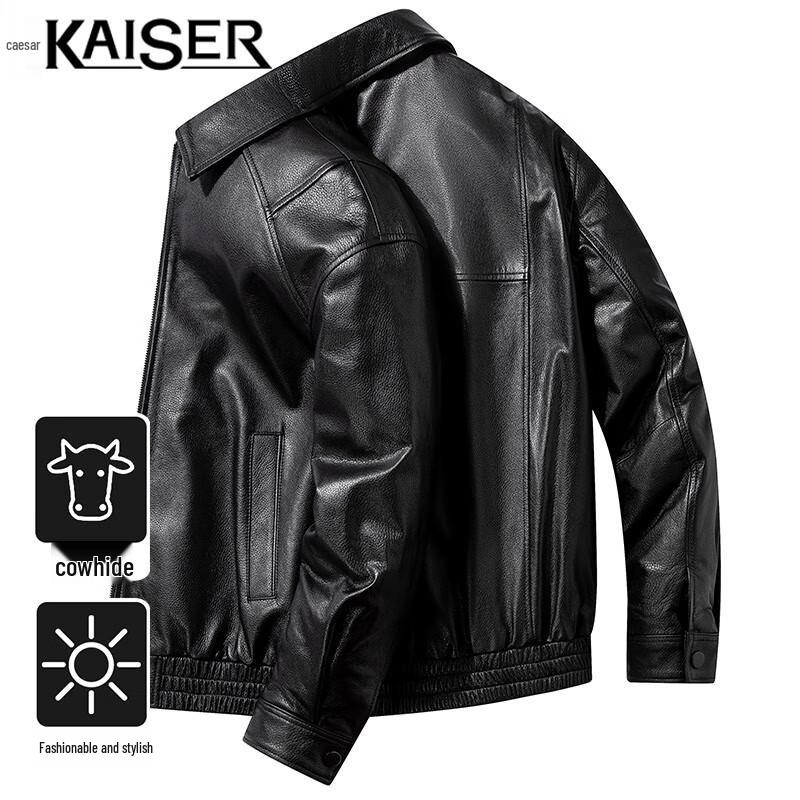

KAISER Мужская мотоциклетная куртка из натуральной кожи с лацканами 3XL