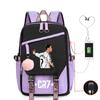 3 Piece School Backpack Set for Students Large Capacity Oxford Cloth Schoolbag with Shoulder Strap and Pencil Case