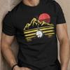 Banjo Mountain Sunset Graphic Tee Retro Music Lover Men's Short Sleeve T-Shirt