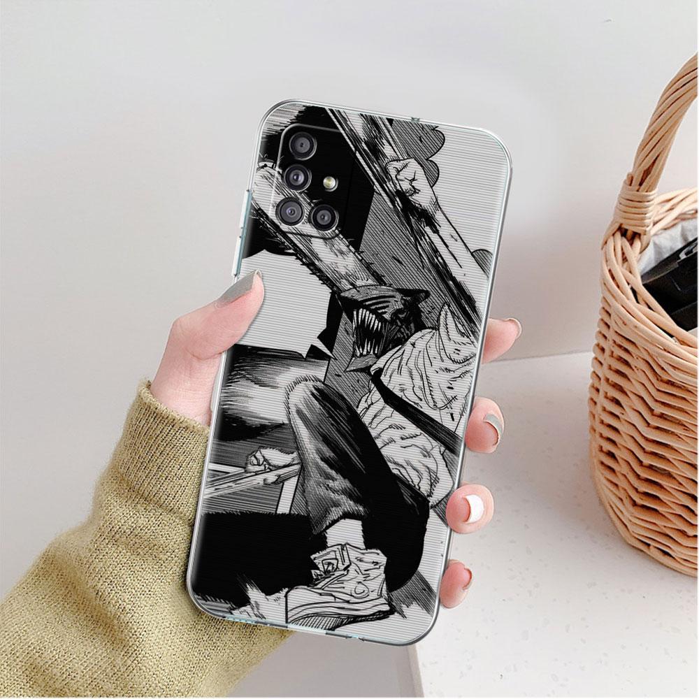 Clear Case For Samsung Galaxy A52 A12 A51 A32 A21s A71 A32 A22 50 A70 A31 A72 5G Phone Cover Chainsaw Man Cool