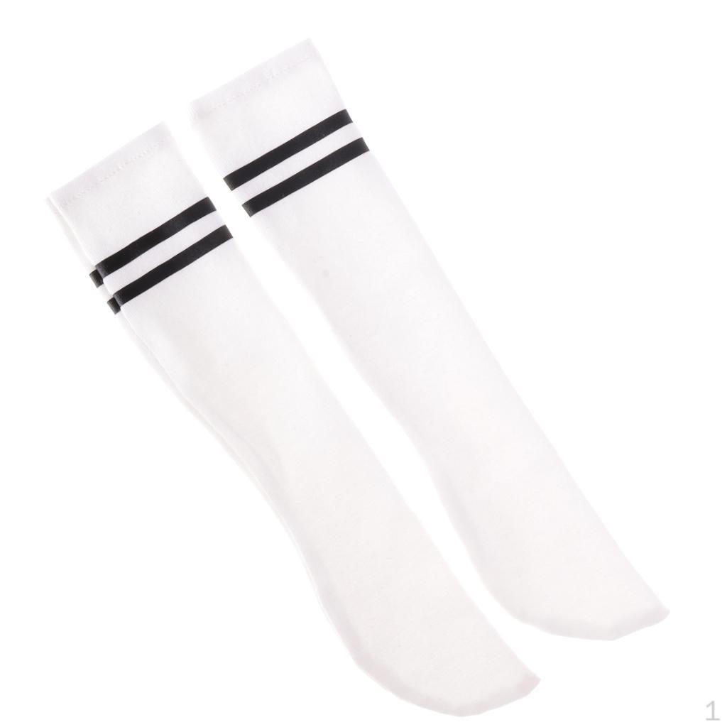 

Fashion Casual Cotton Stripe Stockings Socks /3 1/4 /1/6 SD DZ Dollfie 3 Point Doll білий