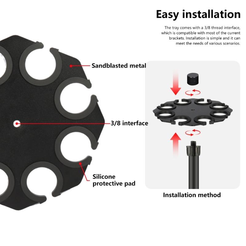 Efficient Vocal Equipment Mounting Tray With 8 Slots For Secure Placement On Show Areas And Recording sectors