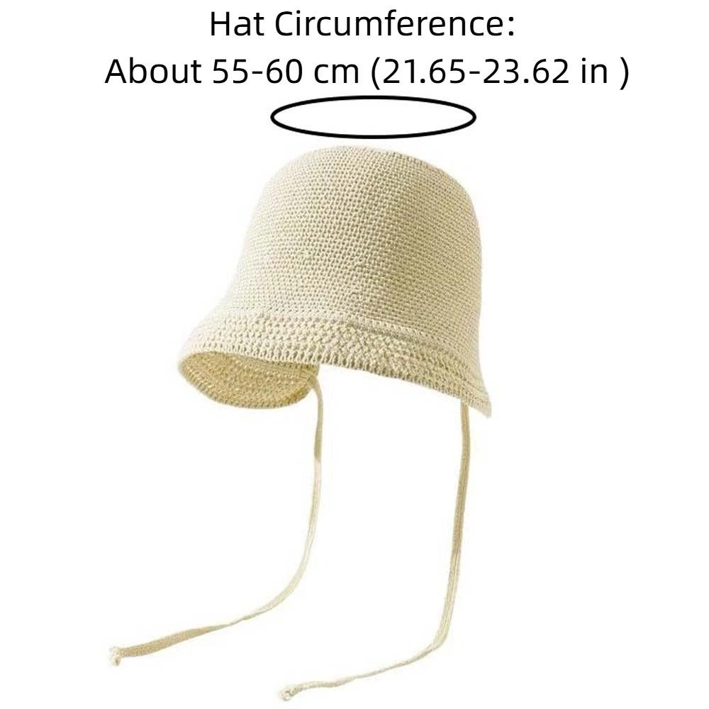 Breathable Vacation Beach Cap Lightweight with Windproof Folding Straw Hat Sunshade Topi Big Brimmed Woven Sun Cap