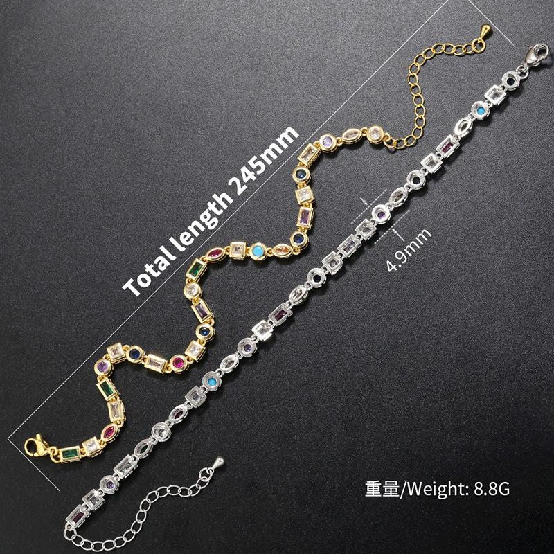 Wind Colored Diamond Bracelet Necklace Female, Simple Set Colored Diamond Irregular Geometric Bracelet Necklace Vl242
