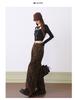 Women's American Casual Leopard Print High-Waisted Wide-Leg Jeans, Autumn/Winter 2025, Loose-Slimming, Floor-Length Pants