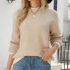 IHUASU Damen Herbst und Winter Gestreifter Mode Langarm O-Ausschnitt Gestrickter Lockerer Patchwork Pullover Pullover