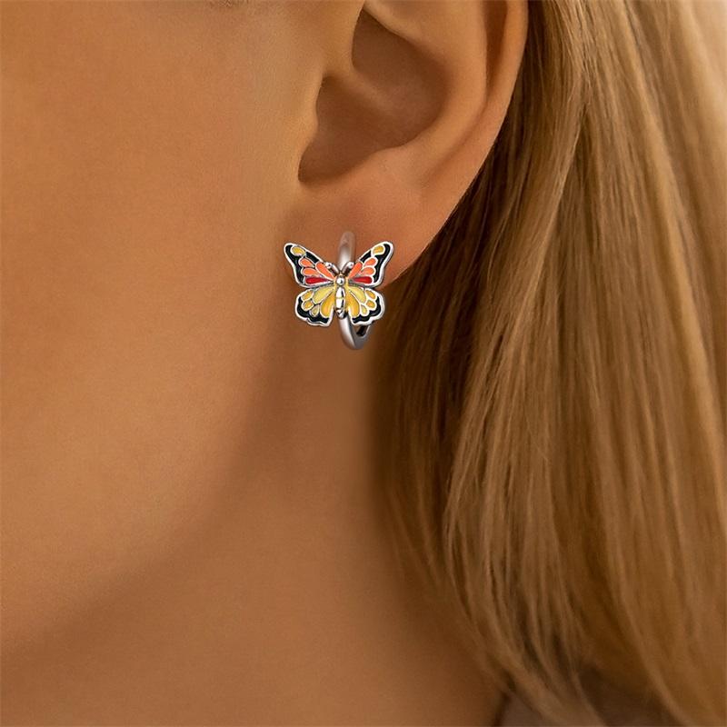 New In 925 Sterling Silver Butterfly Stud Earrings for Women Girl Ear Studs Fine Jewelry Fashion Luxury Anniversary