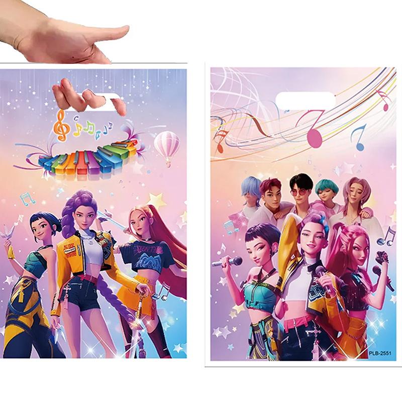 Dämonenjäger Geschenktüten Geburtstagsdekoration Kpop Anime Party Süßigkeitstüten Geschenke für Gäste Kinder Babyparty Partyzubehör