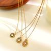 Versatile Geometric Charm Necklace With Sparkling Rhinestones Stainless Steel Clavicle Chain Adjustable Jewelry