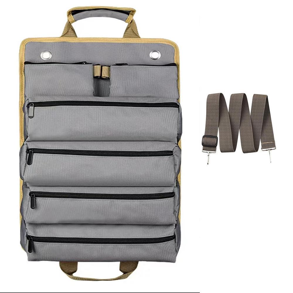 Multifunctional Portable Tool Bag, Thickened and Wear - Resistant Tool Kit, Roll - Up Large - Capacity Storage Bag, Hanging Hard