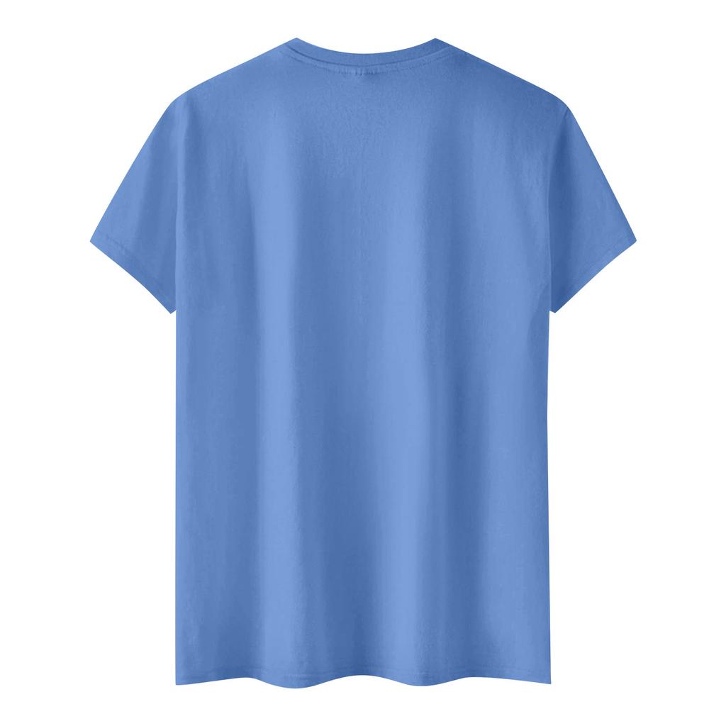 Fashion Round Neck Raglan Short Sleeve Workwear Printed Tops Ladies Summer Tops