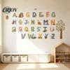 Educational Playroom Wall Decals 3Pcs Animal Alphabet Stickers, 26 Letters A-Z Decals, Peel Cute Pattern Stickers and Stick Removable for Kids Nursery