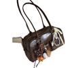 Brown Retro Korean Women's Bowling Handbag - Large Capacity, Shoulder Bag for Autumn and Winter