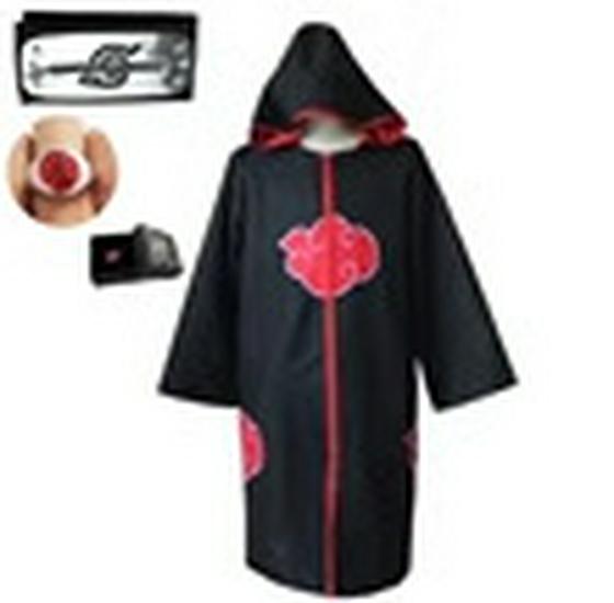 Plášť Akatsuki s červenými mraky - Uchiha Itachi, Sasuke & Čtvrtý Hokage Minato Cosplay Kostým