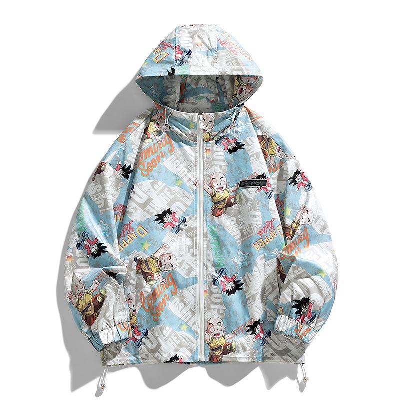 

Японский модный бренд мультяшный аниме Dragon Ball куртка с капюшоном для мужчин и женщин весна и осень тонкая повседневная куртка молодежный топ 2XL