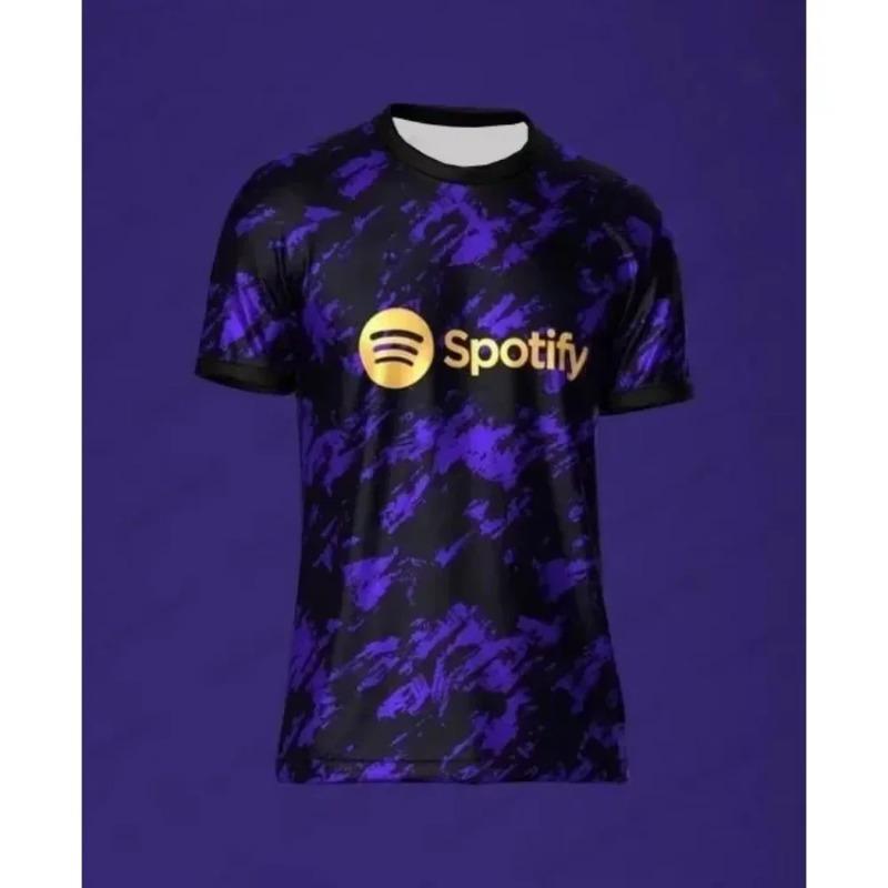 Camiseta de Fútbol Edición Especial Verano Barcelona para Hombre y Mujer Cómoda Transpirable de Secado Rápido Camisetas de Entrenamiento para Motocicleta