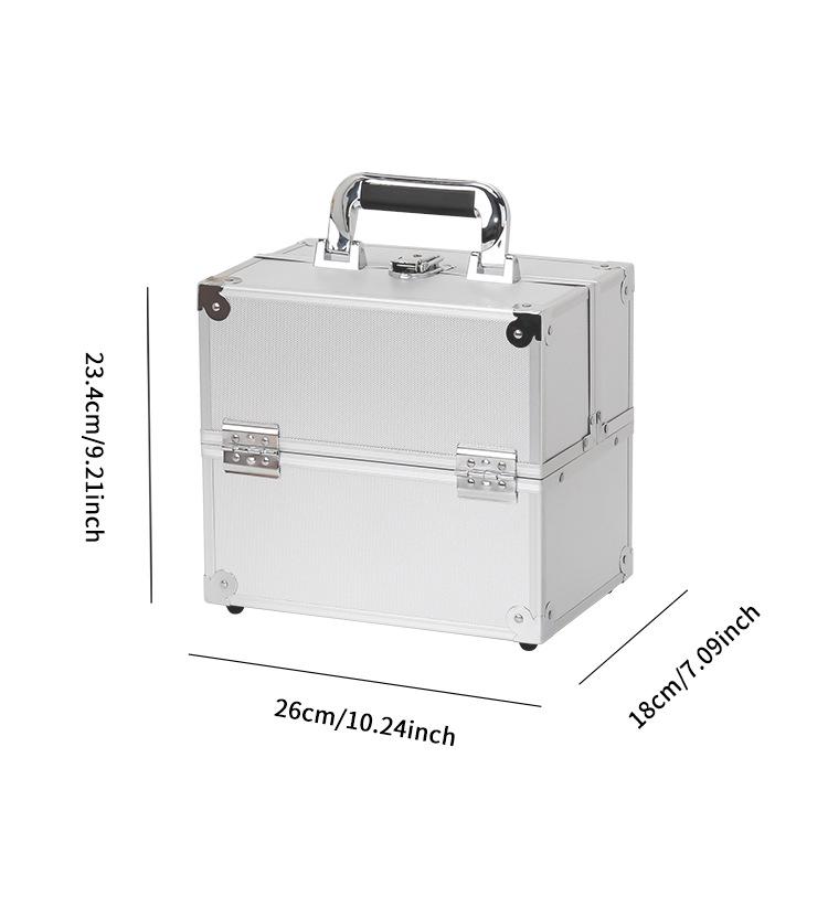 Multilayer Professional Makeup and Nail Art Tool Box, Medium-Large Handheld Case