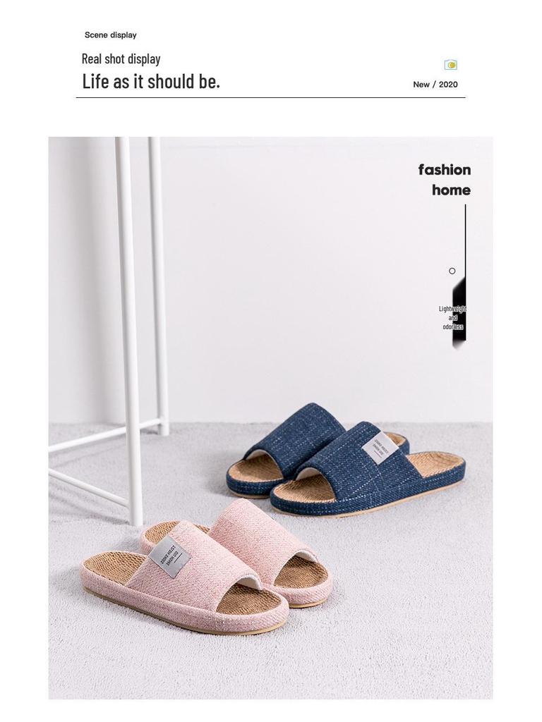Breathable Cotton & Linen Non-Slip Slippers for Men and Women - All Seasons Wear