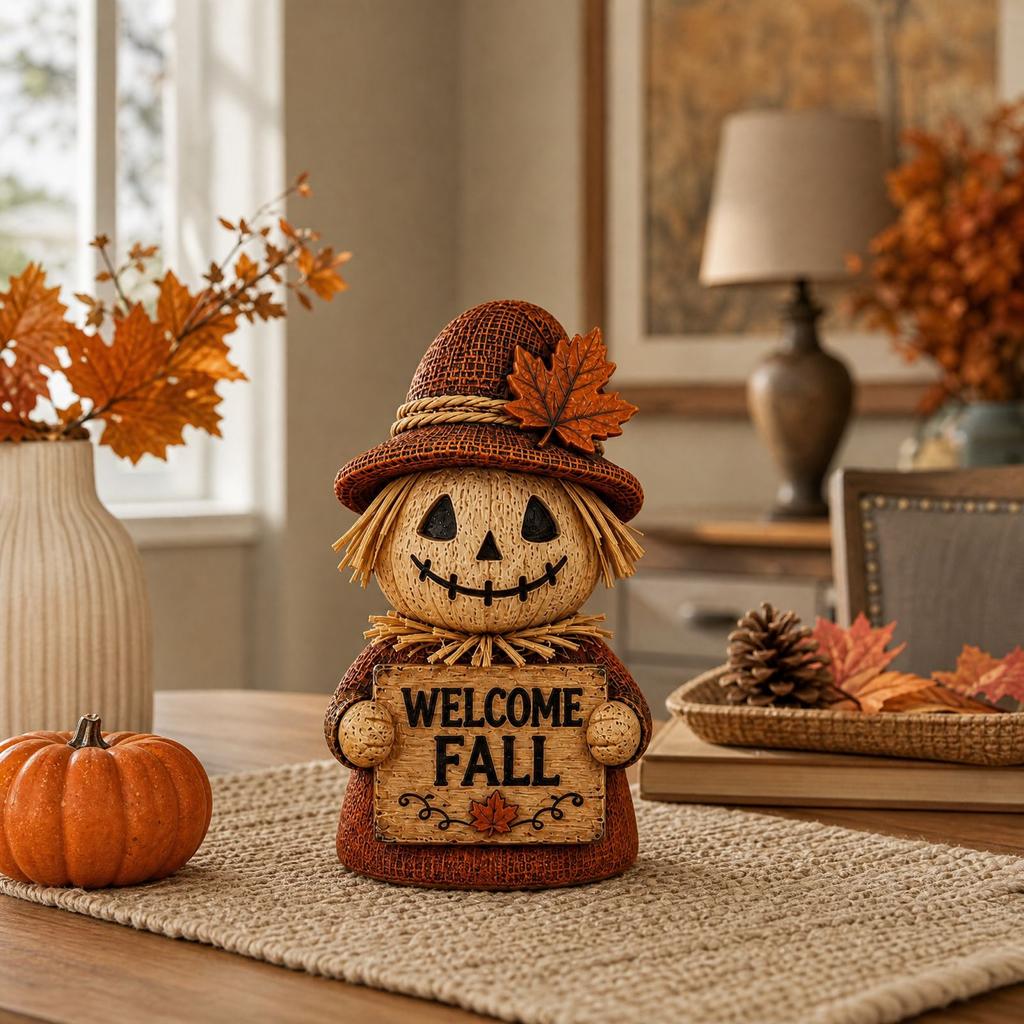 Wooden Fall Pumpkin Tabletop Decoration for Home Mantel Shelf Centerpiece