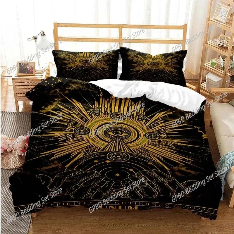 Comforter Masonic Freemason Illuminati Bedding Set 3D Printed Suitable For Bedroom Kids Home Textile