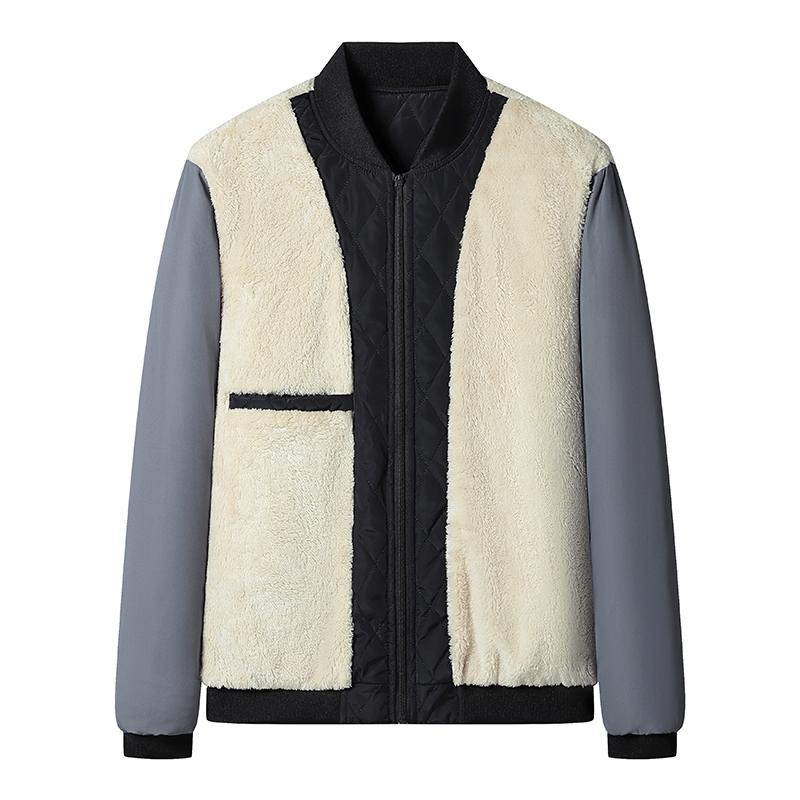 Men's New Autumn and Winter Warm Trendy Diamond Cotton Jacket for Men's Trendy Baseball Collar Cotton Jacket