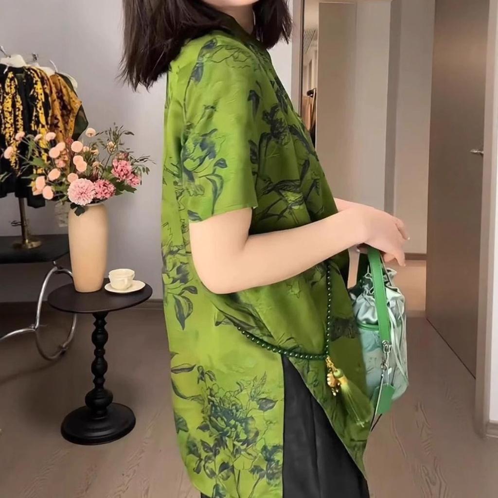 2025 Summer Models Are Beautiful In Summer, with Short Sleeves and Huge Good-looking Thin Printed T-shirt Tops for Women