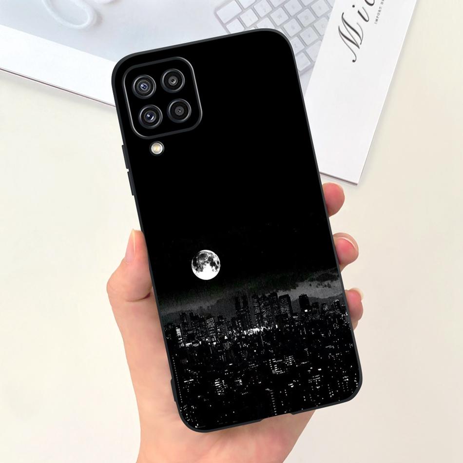 Für Samsung Galaxy M22 F22 Hülle Samsung M22 F22 4G SM-M225F E225F Mode Mond Design Weiches Silikon Schutzhülle Handyhüllen