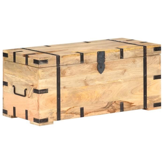 VidaXL Coffre 90x40x40 cm Bois solide de manguier