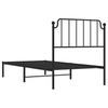 Metal Bed Frame with Headboard Black 90 X 200 Cm