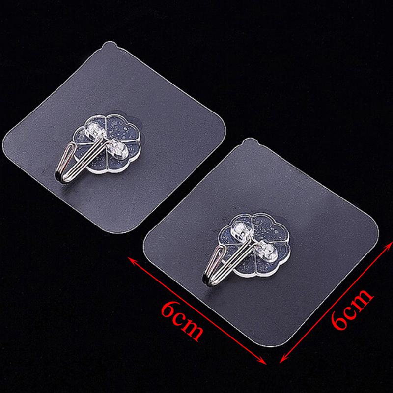3X Strong Transparent Suction Cup Sucker Wall Hooks Hanger For Kitchen Bathroom
