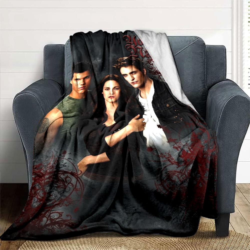 Name Custom Twilight Poster Print Flannel Blanket High Quality Warm Comfortable Cover for All Seasons Perfect for Gifts Home Decor