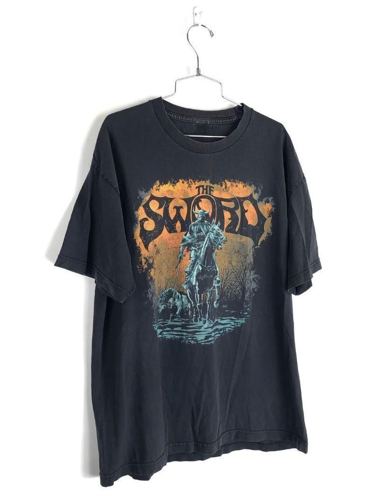 

Rare The #Sword Band T shirt Tops Tee Size XL Faded Black Tour Knight M