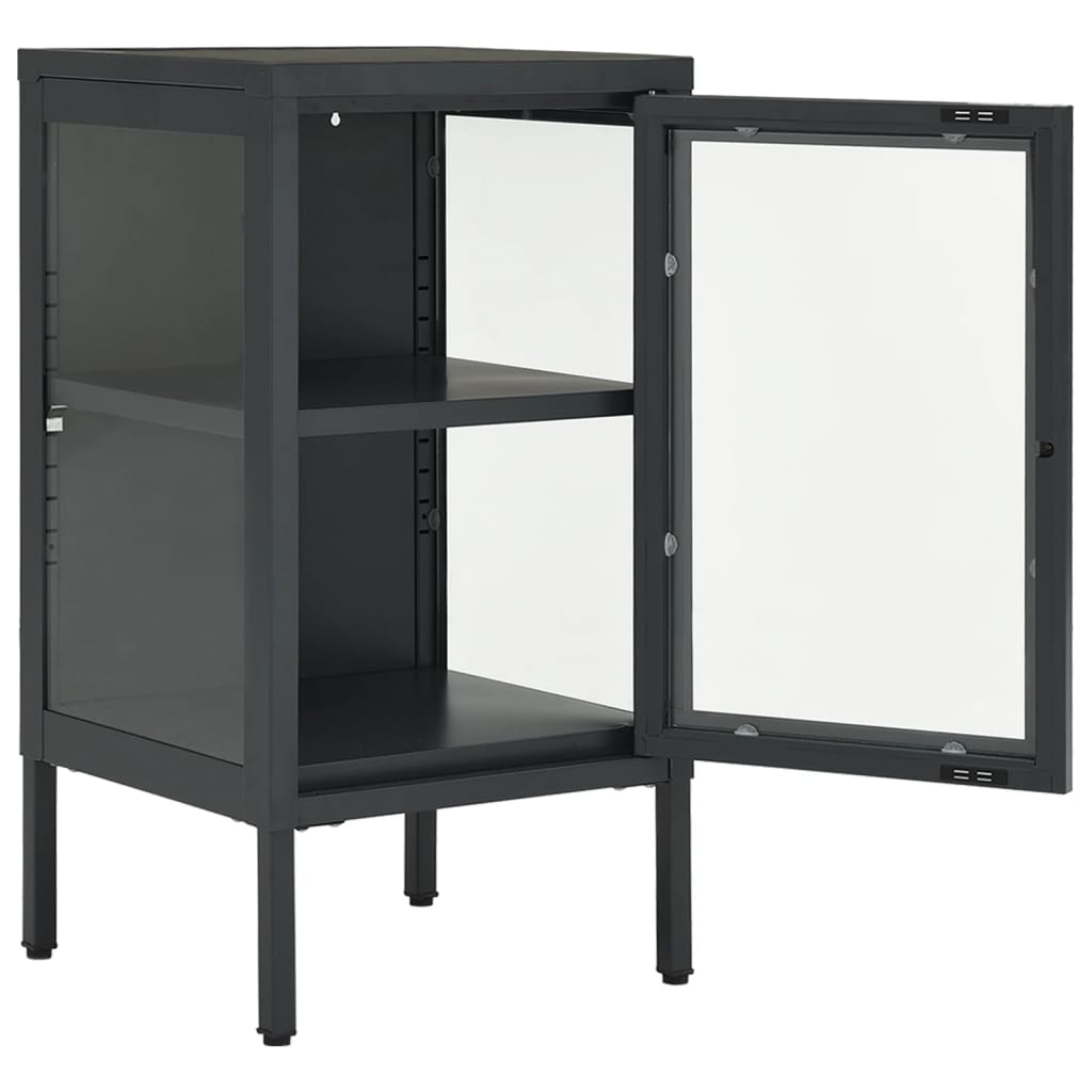Sideboard Anthrazit 38 x 35 x 70 cm Steel and Glass