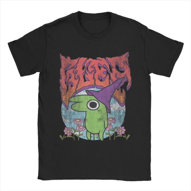 Smiling Friends Glep Flowers T Shirt Men CottonT-Shirt Round Neck Tee Shirt Short Sleeve Tops L