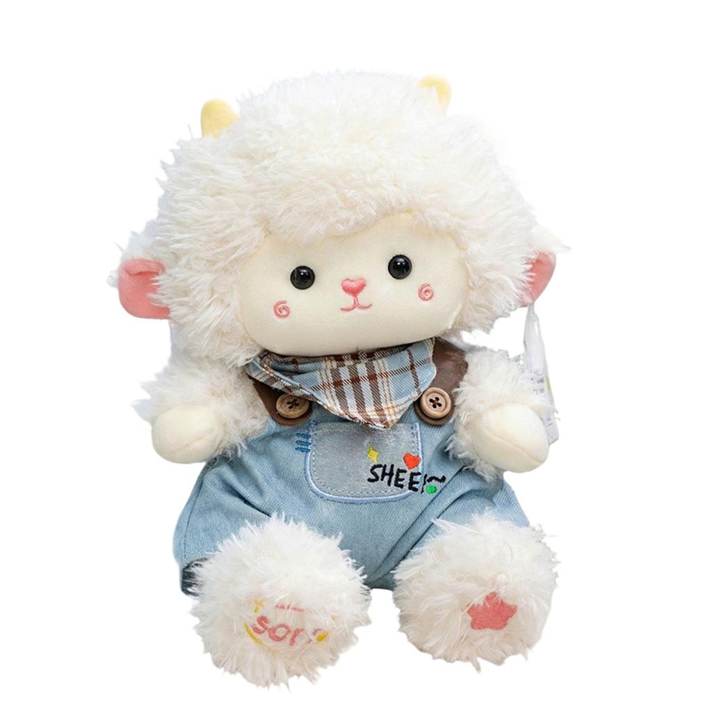 Cute And Cuddly Plush Sheep Toy/doll With Clothes, Perfect As A Sleeping Pillow Or Gift.