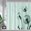 Tende da Doccia Dente di Leone Bianco e Nero Fiori Primaverili Piante Creative Minimaliste Moderne Tessuto Tenda da Bagno Arredamento Bagno Casa