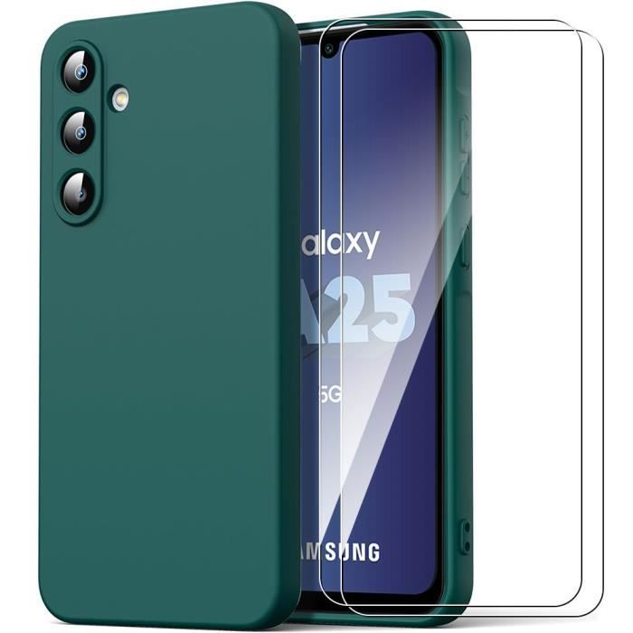 Coque de protection - Samsung - Galaxy A25 5G - Souple - Antichoc - Anti-Rayures - Vert Nuit