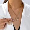 Meier Vintage Hollow Geometric Women's Niche Design Exquisite High-end Clavicle Chain Ladies' Jewelry Set