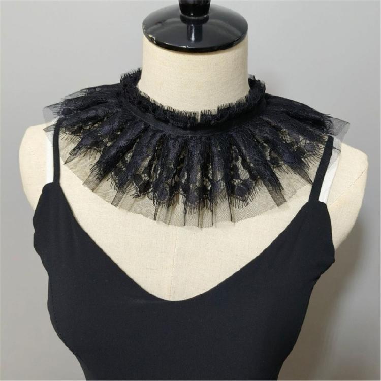 Baroque Style Detachable Lace Ruffe Neckwear Comfortable Neckpiece Collar Decorative Edging For Bridalwear And Costumes