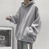Erkek Geniş Kesim Düz Renk Kapüşonlu Sweatshirt - Trend Kore Tarzı Günlük Sonbahar Ceket